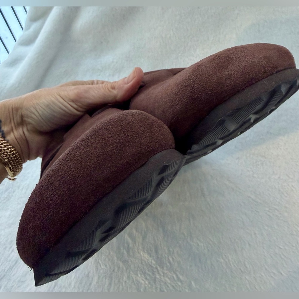 Qomfort Women’s Genuine Suede Clogs Mocha Size 43 US 10.5-11 NEW Molded Footbed - Picture 4 of 16